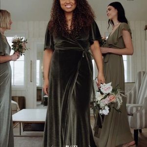 Baltic Born Velvet Maxi Wrap Dress size xl in Sage